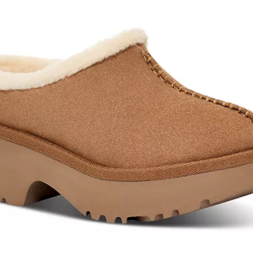 UGG Brown Fleece-Lined Mules